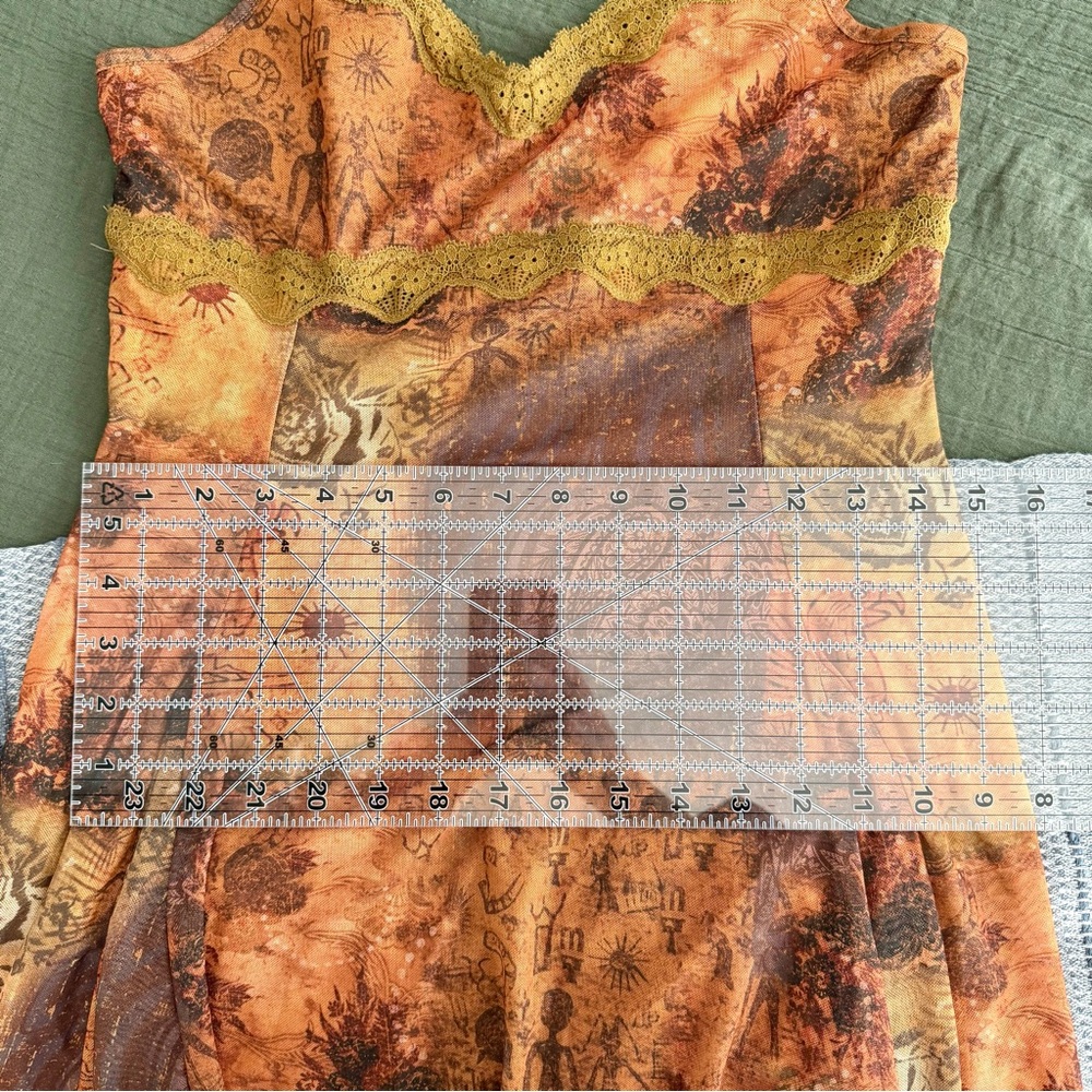 Vintage Rust & Olive Paisley Slip Dress - Picture 7 of 7